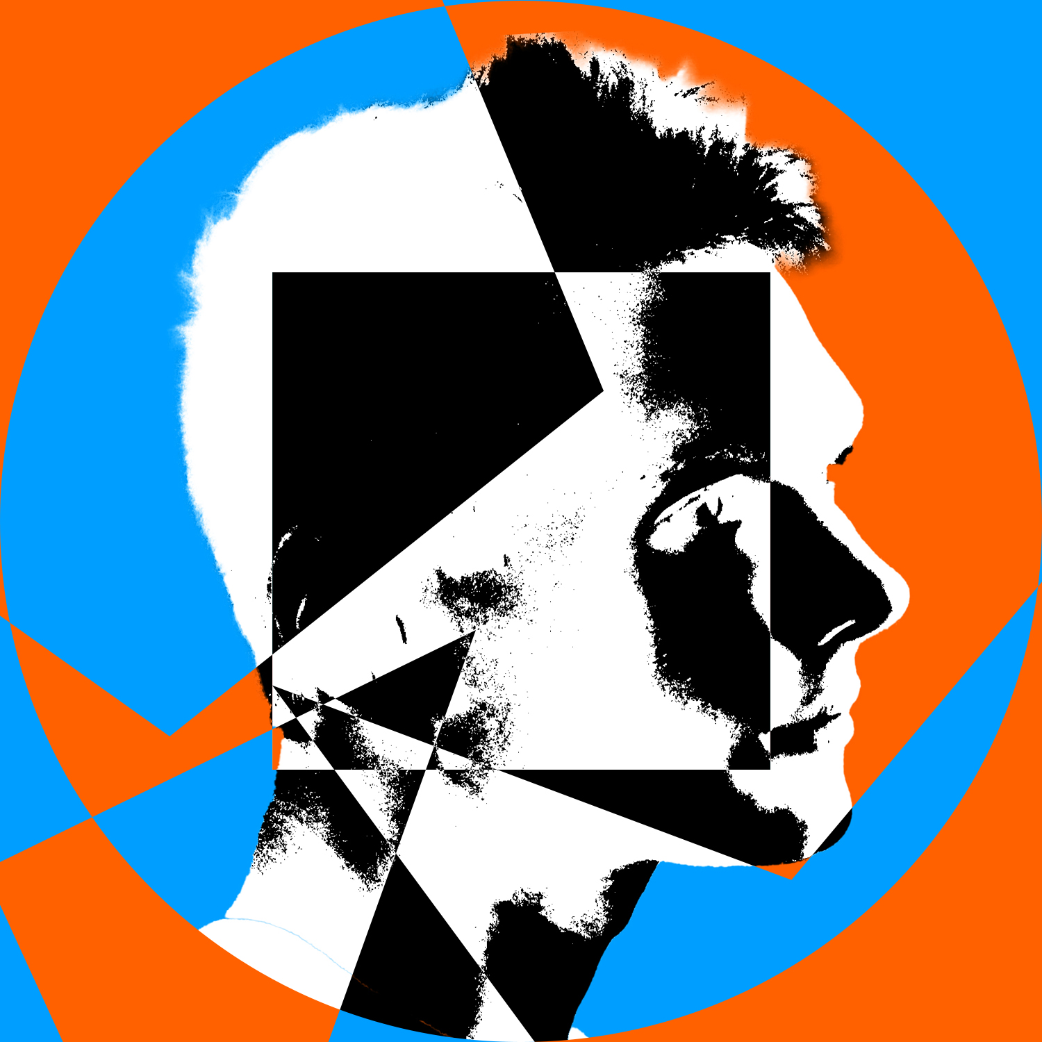 Orange and Cyan Headshot